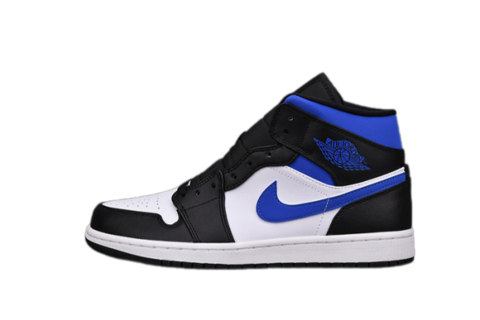Jordan 1 Mid White Black Royal - 554724-140 Jordan 1 Mid White Black Royal - 554724-140